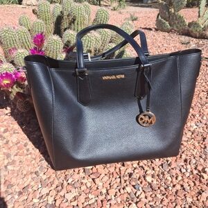 Michael Kors Black Pebbled Leather Tote